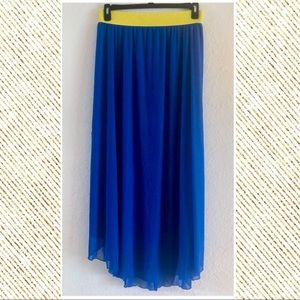 Lularoe 2XL Royal Blue & Yellow Lucy Skirt
